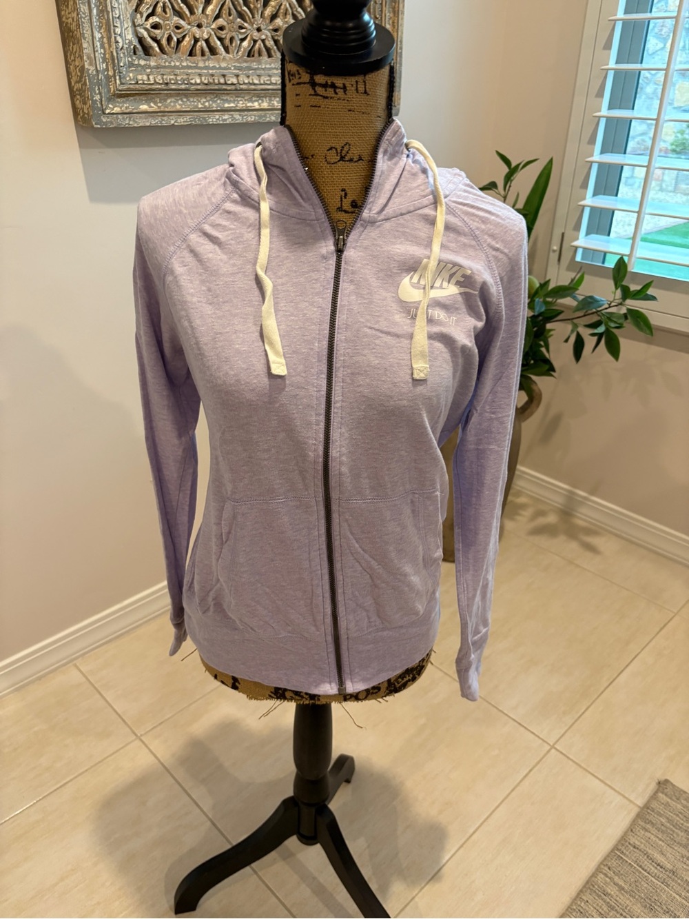 Nike Light Lavender Zip-Up Hoodie with Drawstring